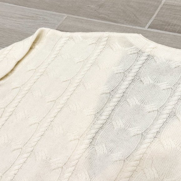 SWTR Cable Knit Cardigan Sweater in Cream Ivory Wool Cashmere Women's Size XL - Picture 13 of 16